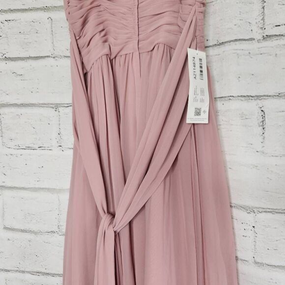 Azazie Mikaela Sleeveless Bridesmaid Dress Dusty Rose Size A2 - Picture 7 of 12